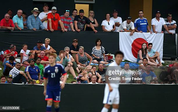 General view of the match during the Asian Cup practice match between Japan and Auckland City on January 4, 2015 in Cessnock, Australia.