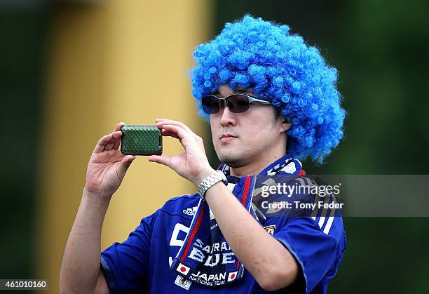 Japan supporter during the Asian Cup practice match between Japan and Auckland City on January 4, 2015 in Cessnock, Australia.