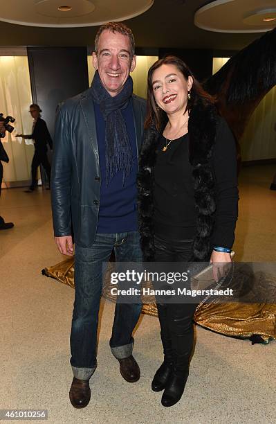 Actor Heio von Stetten and his wife Elisabeth Romano attends 'Apassionata - Die goldene Spur' Munich Premiere at Olympiahalle on January 3, 2015 in...