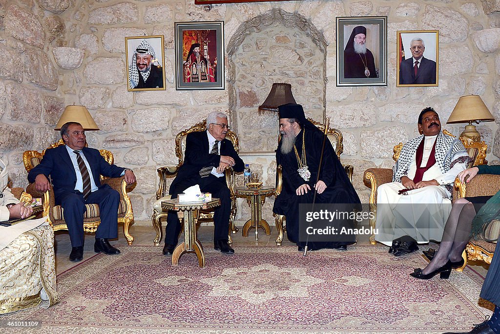 Mahmoud Abbas and Patriarch Theophilos III