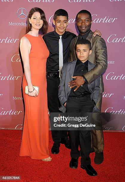 Actor David Oyelowo, wife Jessica Oyelowo, sons Asher Oyelowo and Caleb Oyelowo arrive at the 26th Annual Palm Springs International Film Festival...