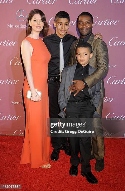 Actor David Oyelowo, wife Jessica Oyelowo, sons Asher Oyelowo and Caleb Oyelowo arrive at the 26th Annual Palm Springs International Film Festival...