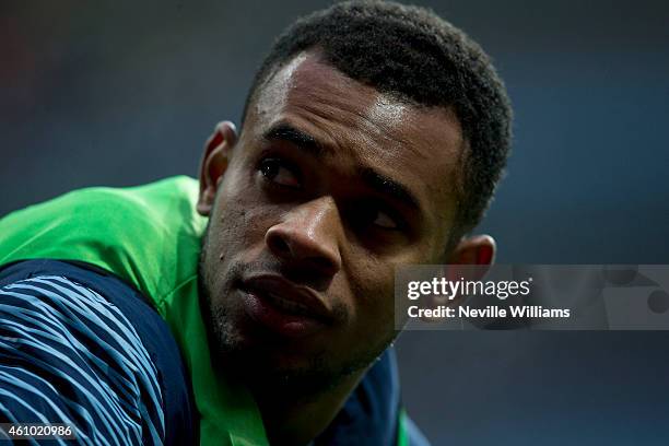 Leandro Bacuna of Aston Villa during the FA Cup Third Round match between Aston Villa and Blackpool at Villa Park on January 04, 2015 in Birmingham,...