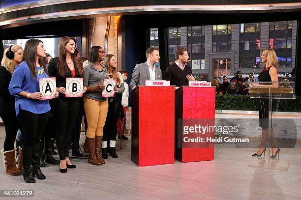 Juan Pablo Galavis and Chris Harrison of Walt Disney Television via Getty Images's "The Bachelor" are guests on "Good Morning America," 1/6/14,...
