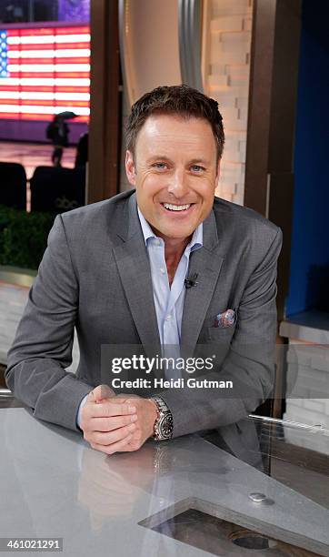 Juan Pablo Galavis and Chris Harrison of Walt Disney Television via Getty Images's "The Bachelor" are guests on "Good Morning America," 1/6/14,...