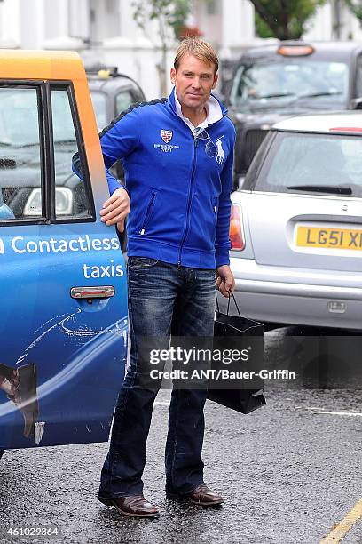 Shane Warne is seen on July 18, 2012 in London, United Kingdom.