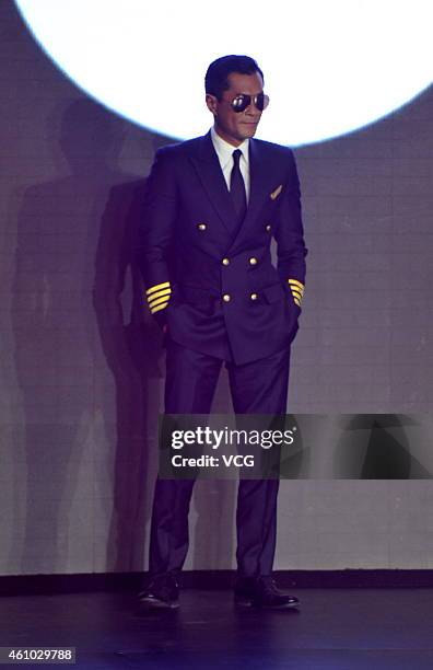 Actor Louis Koo attends film Film "Triumph In The Skies" Beijing press conference on January 4, 2015 in Beijing, China.