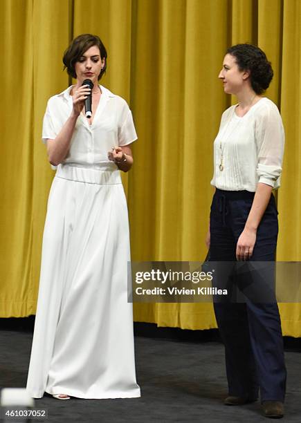 Actress Anne Hathaway and director Kate Barker-Froyland do a Q&A after a screening of "Song One" at the 26th Annual Palm Springs International Film...