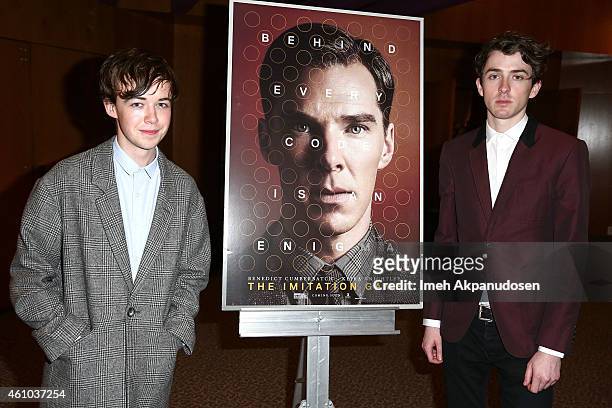 Actors Alex Lawther and Matthew Beard attend a Q&A following the screening of 'The Imitation Game' at DGA Theater on January 4, 2015 in Los Angeles,...