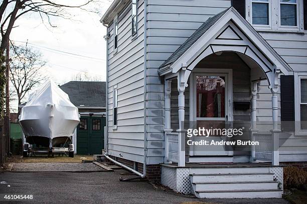 The property where Dzhokhar A. Tsarnaev, the suspected Boston Marathon bomber, was found hiding in a boat parked in the back driveway, is seen on...