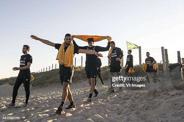 Dirk Marcellis of NAC Breda, Adnane Tighadouini of NAC Breda, Mats Seuntjens of NAC Breda, Remy Amieux of NAC Breda during the training camp of NAC...