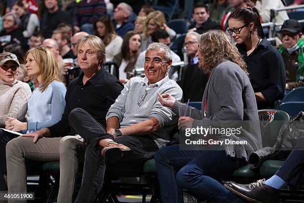 Milwaukee Bucks owners Wes Edens and Marc Lasry on January 2, 2015 at the BMO Harris Bradley Center in Milwaukee, Wisconsin. NOTE TO USER: User...