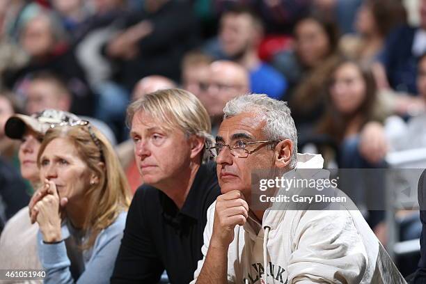 Milwaukee Bucks owners Wes Edens and Marc Lasry on January 2, 2015 at the BMO Harris Bradley Center in Milwaukee, Wisconsin. NOTE TO USER: User...