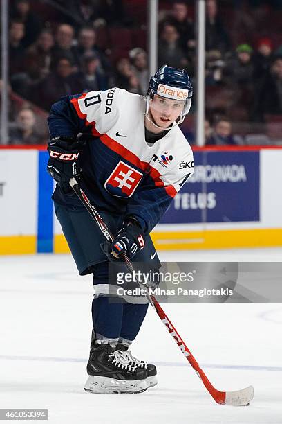 Martin Reway of Team Slovakia skates during the 2015 IIHF World Junior Hockey Championship game against Team Germany at the Bell Centre on December...