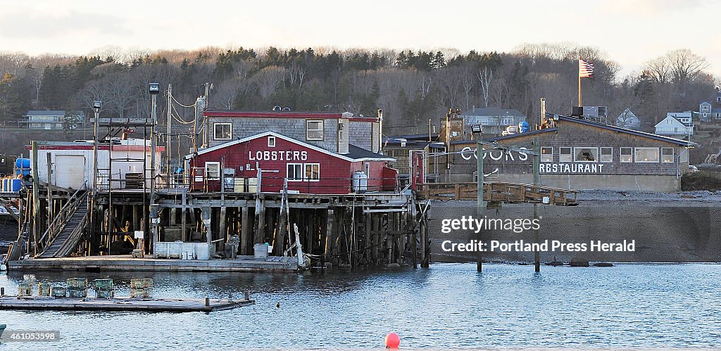 Exterior of Cooks Lobster House on Bailey Island...