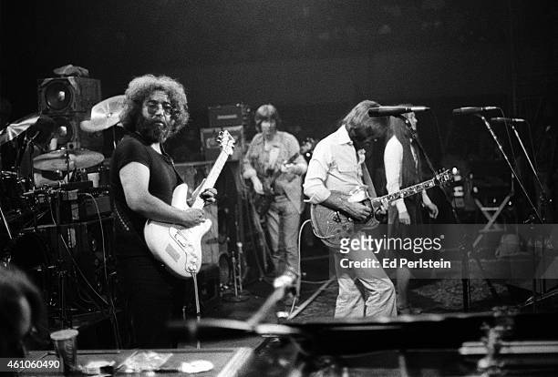 The Grateful Dead perform at Winterland on June 8, 1977 in San Francisco, California.