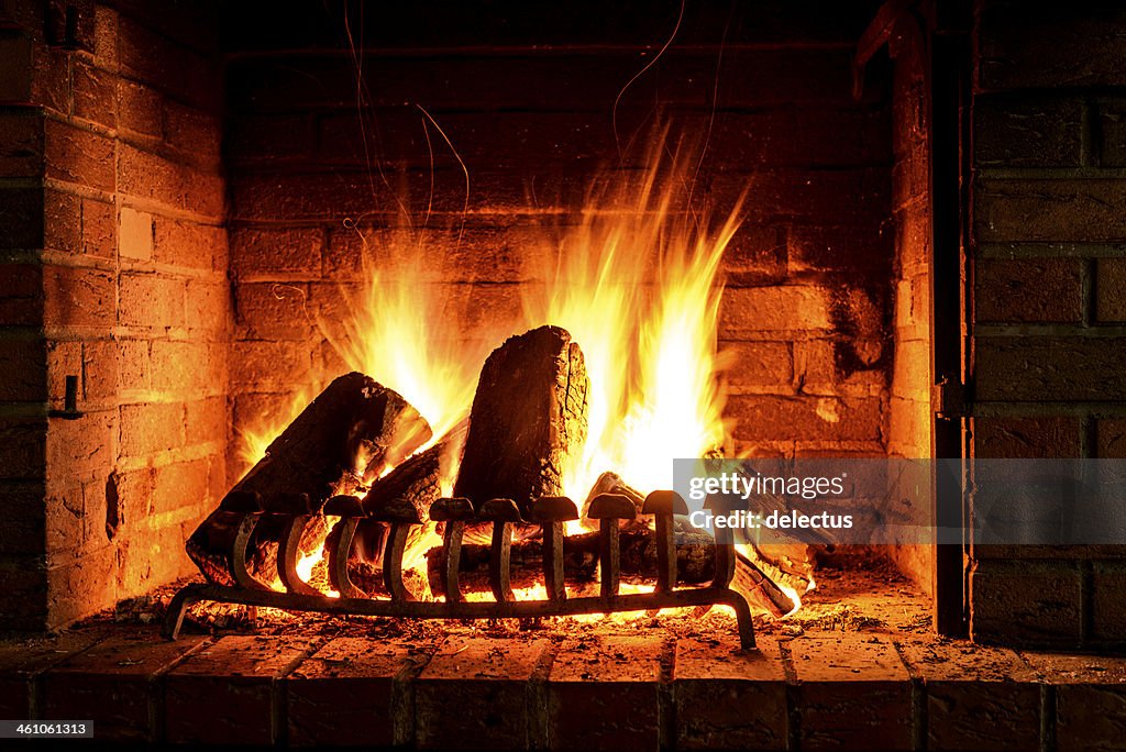 Fogo em uma Lareira
