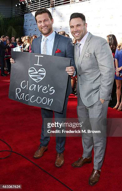 Chris Bukowski and Mikey Tenerelli attend the Premiere of ABC's "The Bachelor" Season 19 at the Line 204 East Stages on January 5, 2015 in Hollywood,...