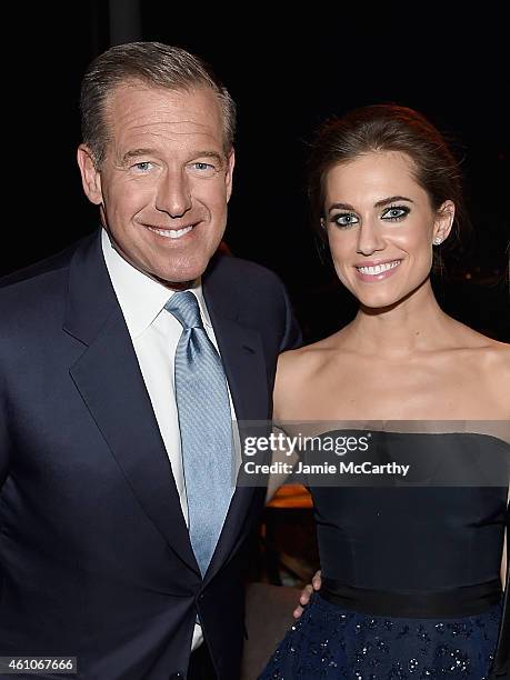 Brian Williams and Allison Williams attend the "Girls" season four series premiere after party at The Museum of Natural History on January 5, 2015 in...