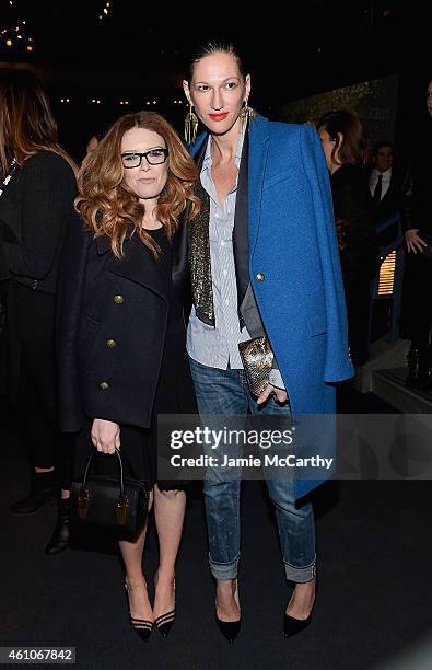 Natasha Lyonne and Jenna Lyons attend the "Girls" season four series premiere after party at The Museum of Natural History on January 5, 2015 in New...