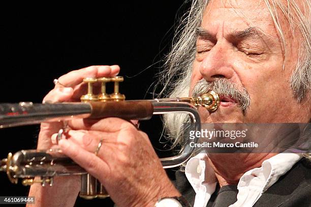 Enrico Rava live at the Pomigliano Jazz Festival.