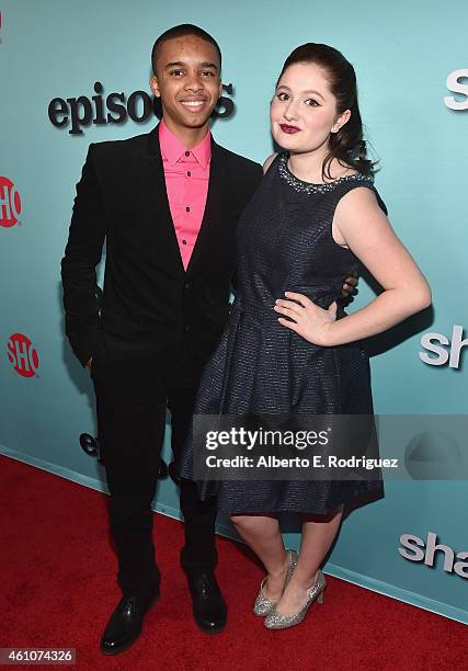 Actors Donis Leonard Jr. And Emma Kenney arrive to Showtime's Celebration of All-New Seasons Of "Shameless," "House Of Lies" And "Episodes" at...