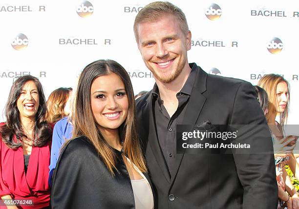 Reality TV Personalities Catherine Lowe and Sean Lowe attend ABC's "The Bachelor" season 19 premiere at Line 204 East Stages on January 5, 2015 in...