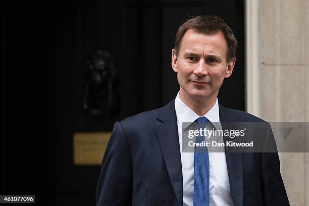 Health Secretary Jeremy Hunt leaves Downing Street after a cabinet meeting on January 6, 2015 in London, England. The cabinet meeting is the first...