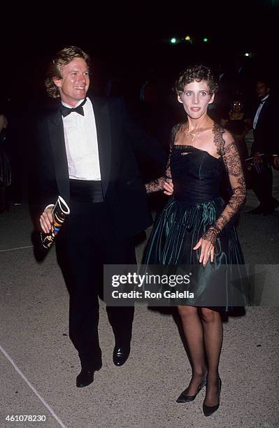 Actor William R. Moses and actress Tracy Nelson attend the Museum of Broadcasting Honors Aaron Spelling After Party on September 7, 1988 at the Four...