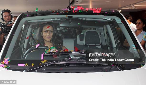 Gul Panag's husband Rishi Attari gifts her an electric car.