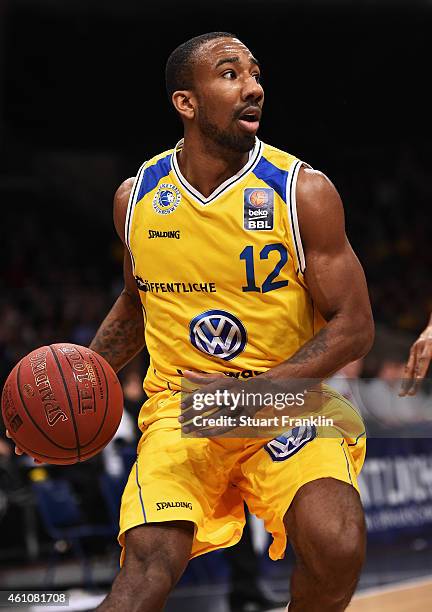 Dru Joyce of Braunschweig in action during the Bundesliga basketball game between Basketball Loewen Braunschweig and Artland Dragons on January 3,...