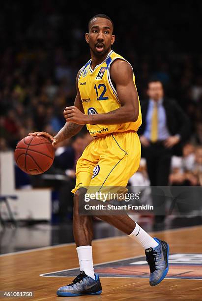 Dru Joyce of Braunschweig in action during the Bundesliga basketball game between Basketball Loewen Braunschweig and Artland Dragons on January 3,...