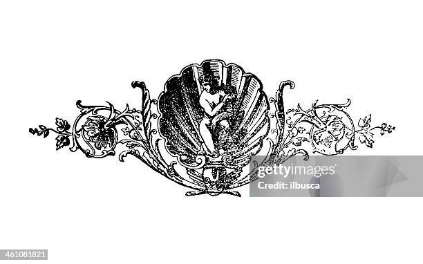 stockillustraties, clipart, cartoons en iconen met book ornament - renaissance