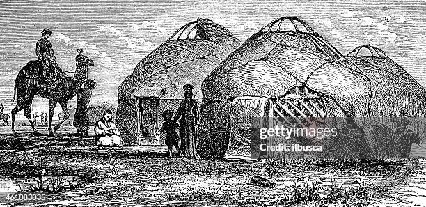 russian camp - turkmenistan stock illustrations