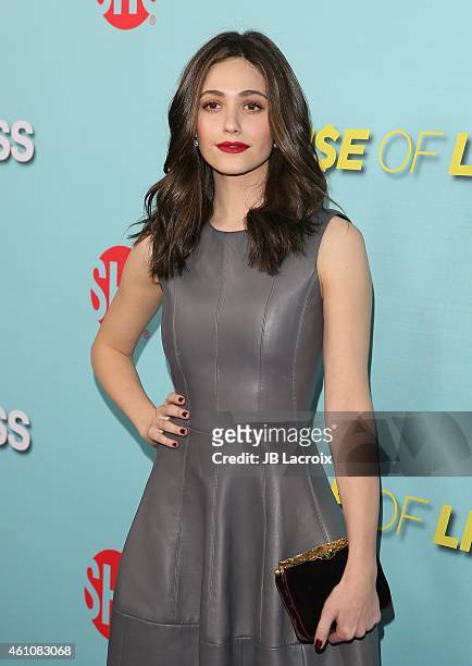 Emmy Rossum attends the Showtime celebration of the all-new seasons of 'Shameless,' 'House Of Lies' And 'Episodes' at Cecconi's Restaurant on January...