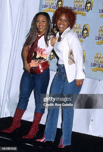 Gospel duo Mary Mary attend the Seventh Annual Soul Train Lady of Soul Awards on August 28, 2001 at the Santa Monica Civic Auditorium in Santa...