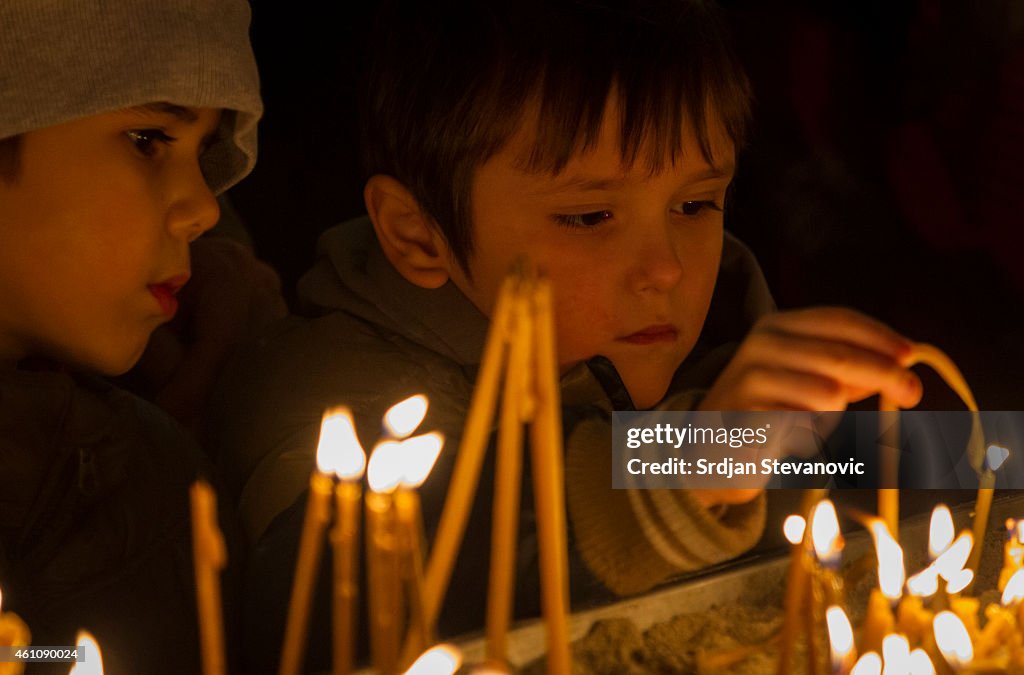 Christmas Day Is Celebrated By Orthodox Christians in Belgrade