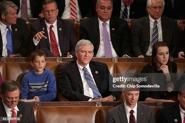 Rep. Daniel Webster listens to the roll call vote for the Speaker of the House inside the House of Representatives chamber at the U.S. Capitol...