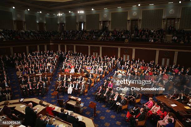 Members of the 114th Congress do a roll call vote for the Speaker of the House in the House chamber at the U.S. Capitol January 6, 2015 in...
