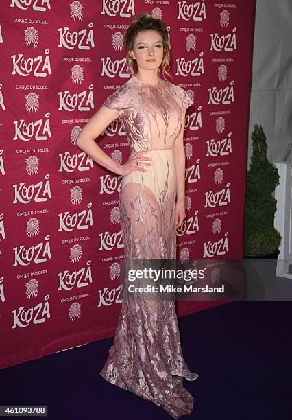 Dakota Blue Richards attends the VIP performance of "Kooza" by Cirque Du Soleil at Royal Albert Hall on January 6, 2015 in London, England.