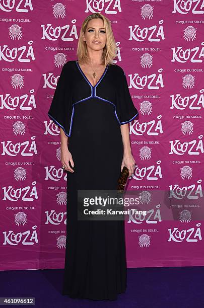 Sarah Harding attends the VIP performance of "Kooza" by Cirque Du Soleil at Royal Albert Hall on January 6, 2015 in London, England.