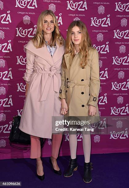 Donna Air and daughter Freya attend the VIP performance of "Kooza" by Cirque Du Soleil at Royal Albert Hall on January 6, 2015 in London, England.