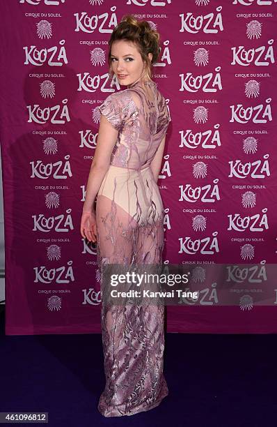 Dakota Blue Richards attends the VIP performance of "Kooza" by Cirque Du Soleil at Royal Albert Hall on January 6, 2015 in London, England.