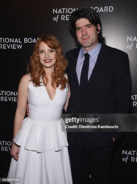 Actress Jessica Chastain and J.C. Chandor attend the 2014 National Board of Review Gala at Cipriani 42nd Street on January 6, 2015 in New York City.