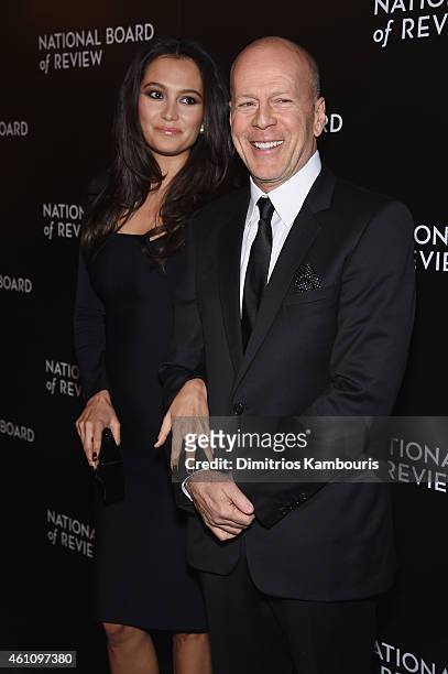 Emma Heming-Willis and Bruce Willis attend the 2014 National Board of Review Gala at Cipriani 42nd Street on January 6, 2015 in New York City.