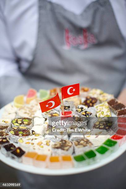 turkish delight, istanbul, turkey - turkish delight stock-fotos und bilder