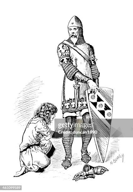 knight and squire - squire stock-grafiken, -clipart, -cartoons und -symbole