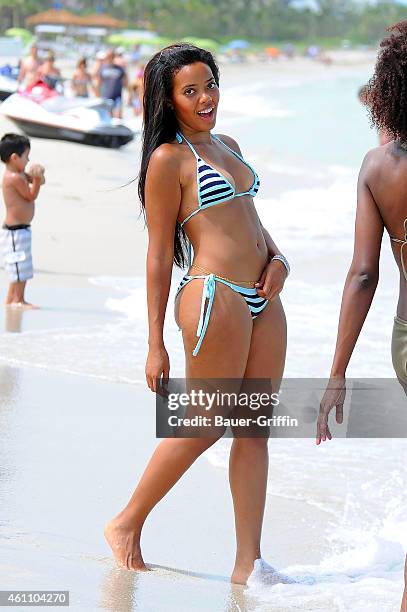 Angela Simmons is seen on July 23, 2012 in Miami, Florida.