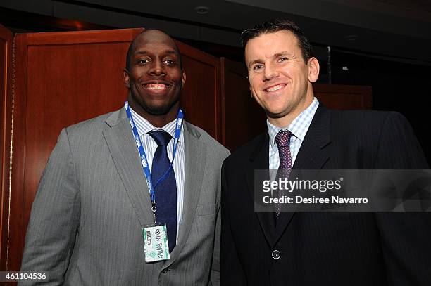 Oakland Raiders NFL player Kevin Boothe and New York Giants NFL player Chris Snee attend the 18th Annual MDA Muscle Team Gala at Pier 60 on January...