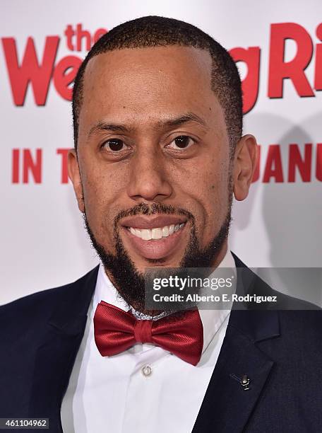 Actor Affion Crockett arrives to the premiere of Screen Gems' "The Wedding Ringer" at the TCL Chinese Theatre on January 6, 2015 in Hollywood,...